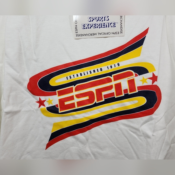 VTG NWT ESPN Established 1979 2003 Official Merchandise T-Shirt Size XXL White - Picture 5 of 14